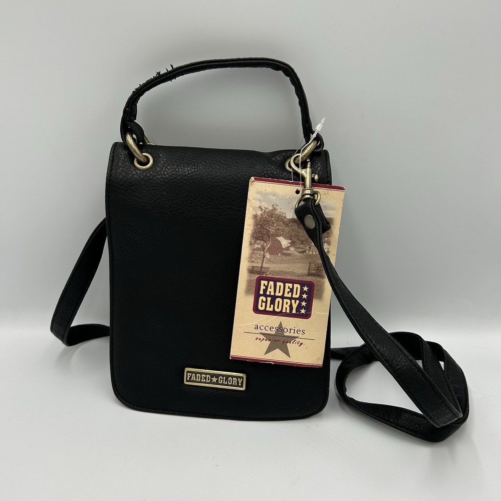 Vintage Faded Glory Black‎ Crossbody Bag New Old Stock
